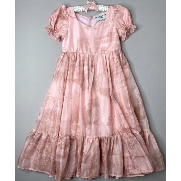 JessaKae Pink Ballerina/Ballet Violette Puff Sleeve Maxi Dress Girls 6-7 Yrs - Picture 1 of 4